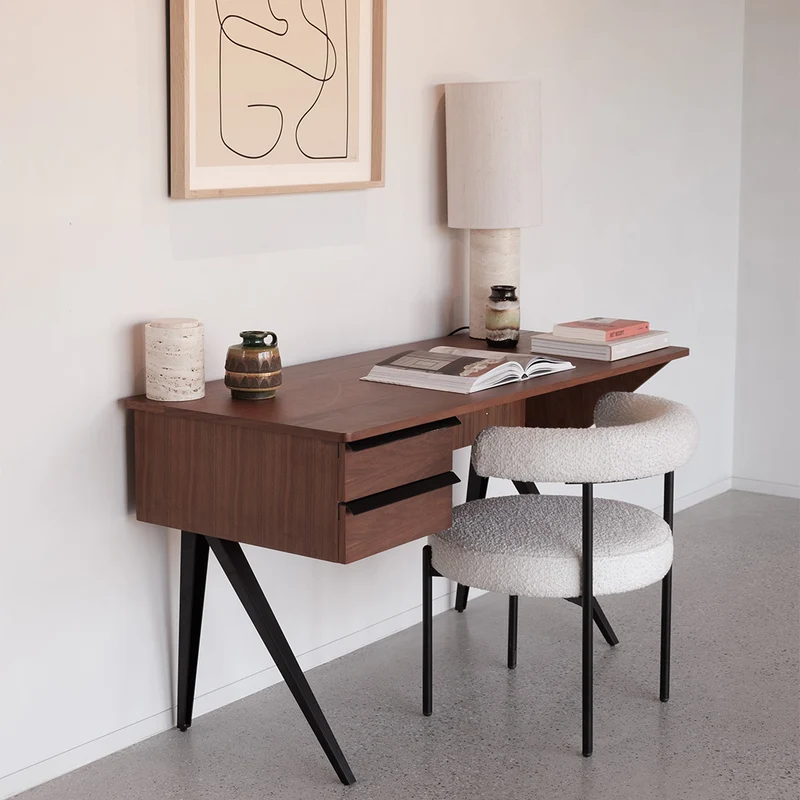 Walnoten bureau met 2 lades - Dijon - 140 cm
