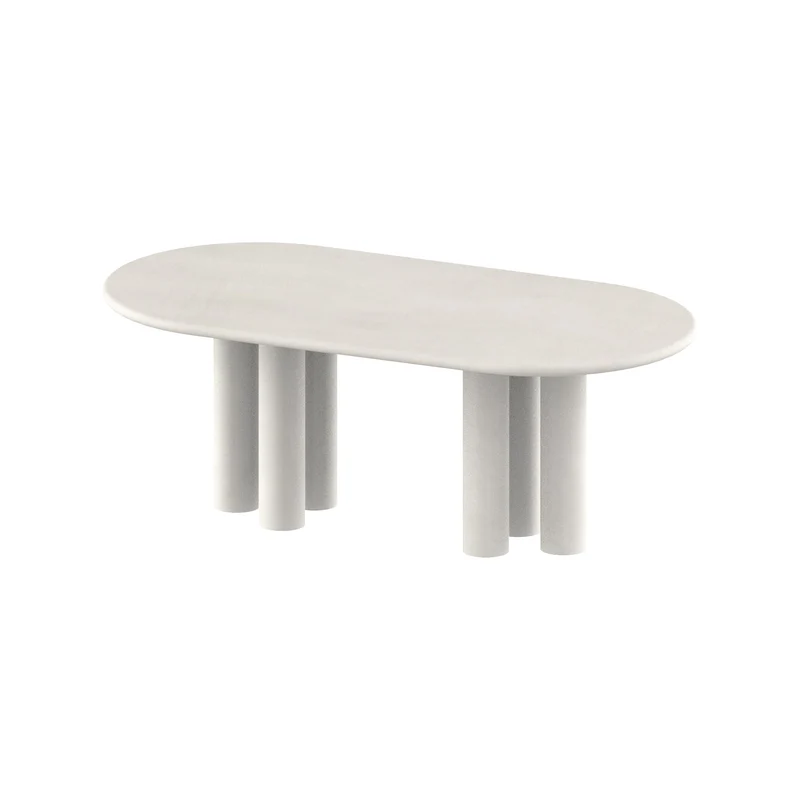Ovale eettafel met ronde tafelpoten - Kimberly - Microskin