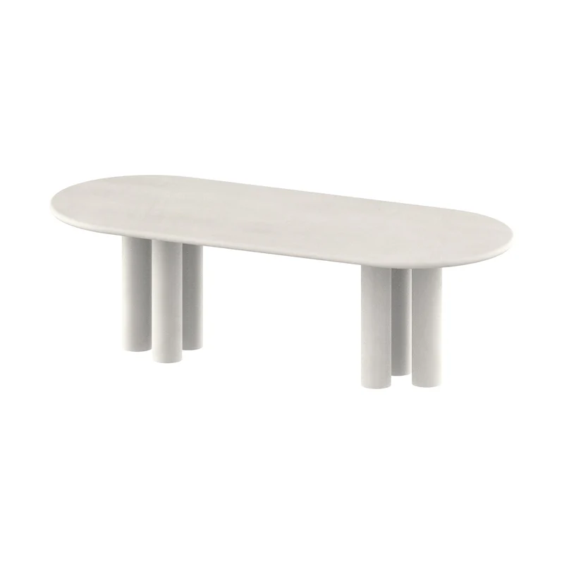 Ovale eettafel met ronde tafelpoten - Kimberly - Microskin