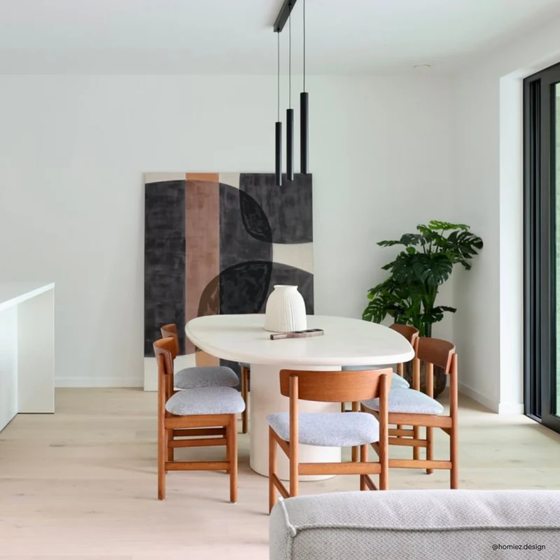 Beige eettafel in mortex look - Microskin - 180 cm - Geelong
