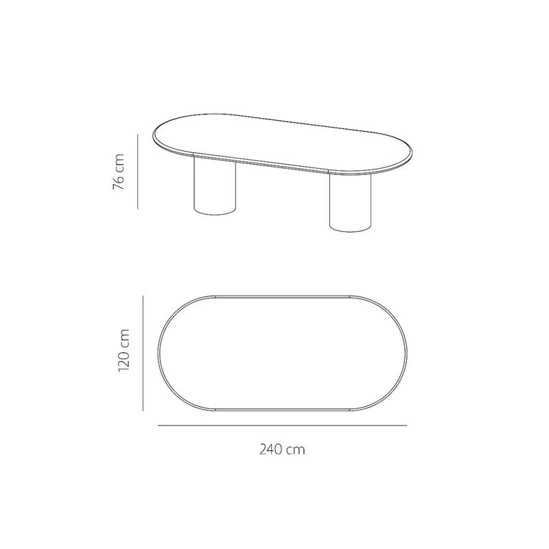 Astrid - mortex look eettafel - 240 cm - Microskin