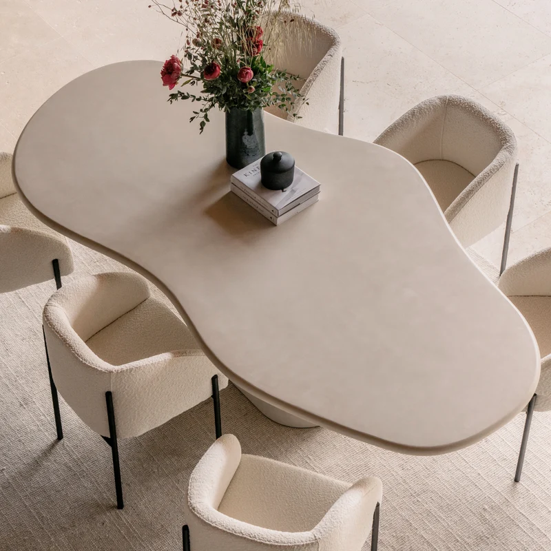 Organische Mortex look Eettafel - Limoges - Microskin