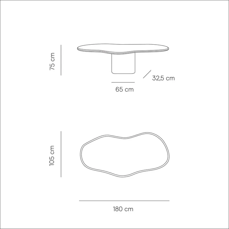 Organische Mortex look Eettafel - Limoges - Microskin