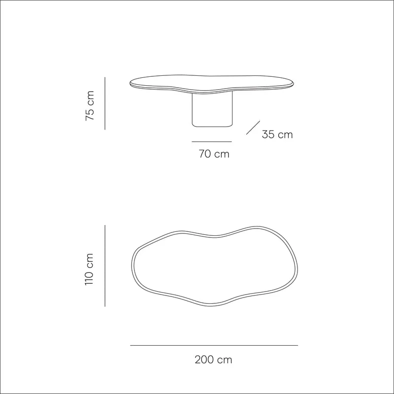Organische Mortex look Eettafel - Limoges - Microskin
