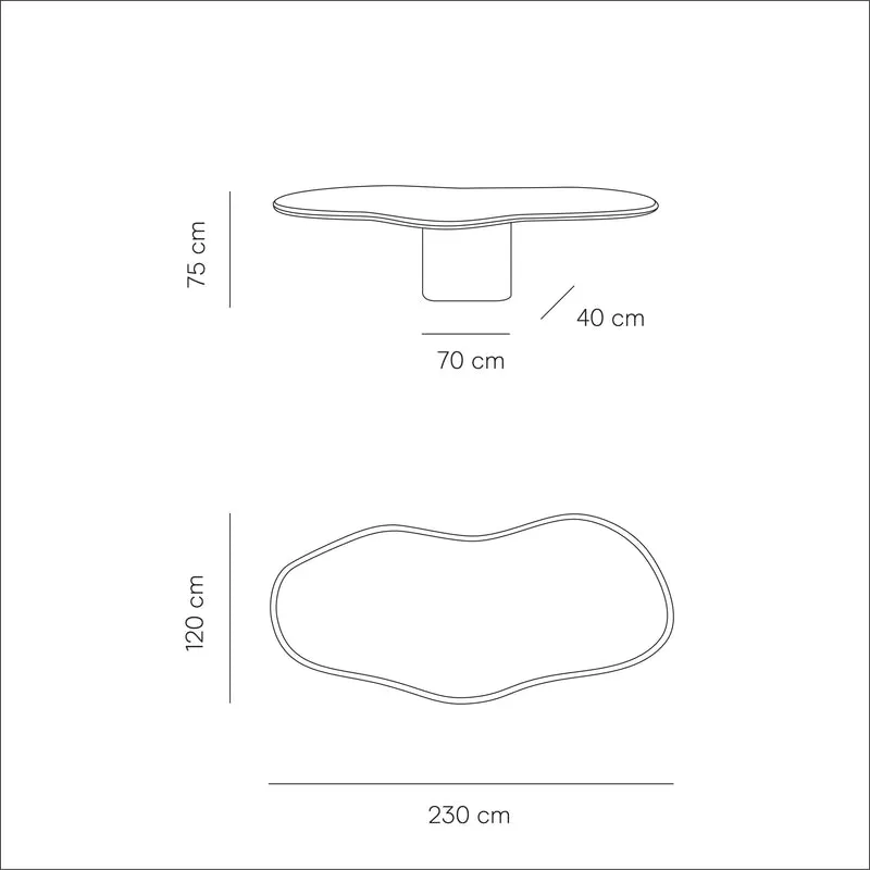 Organische Mortex look Eettafel - Limoges - Microskin