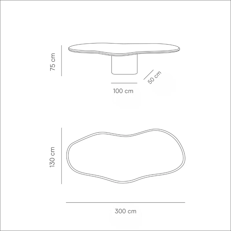Organische Mortex look Eettafel - Limoges - Microskin