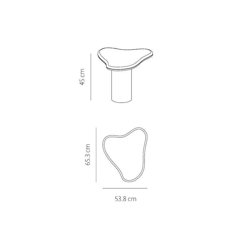 Grenoble organische bijzettafels - Microskin Zwart - High