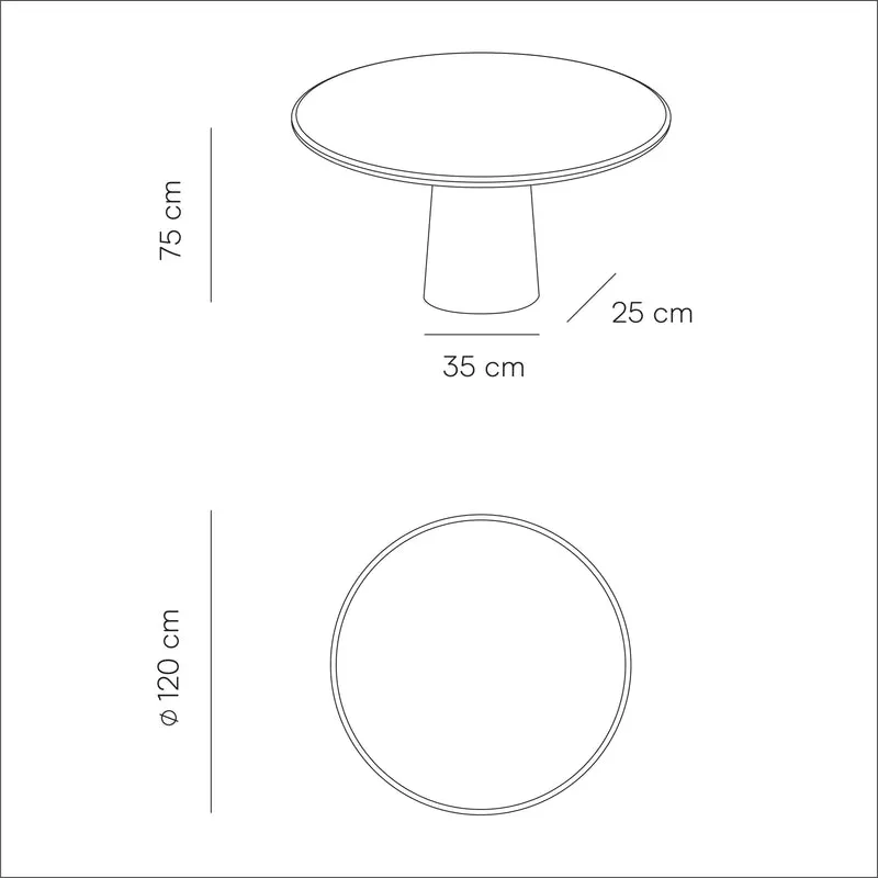 Ronde eettafel in Microskin - Legna