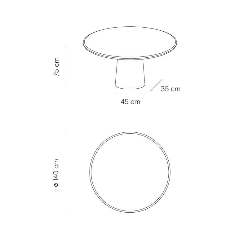 Ronde eettafel in Microskin - Legna