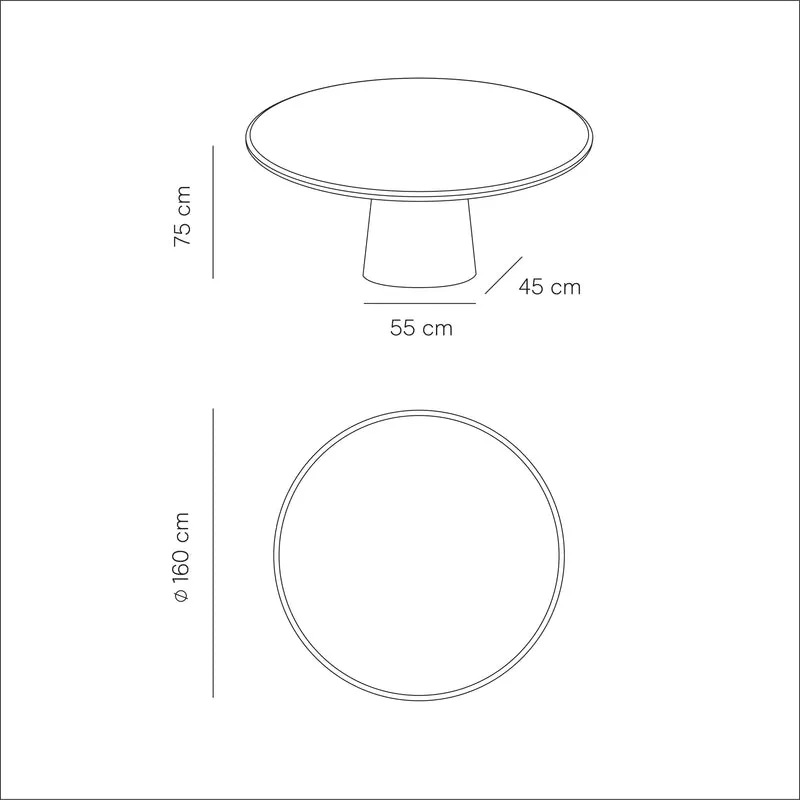 Ronde eettafel in Microskin - Legna