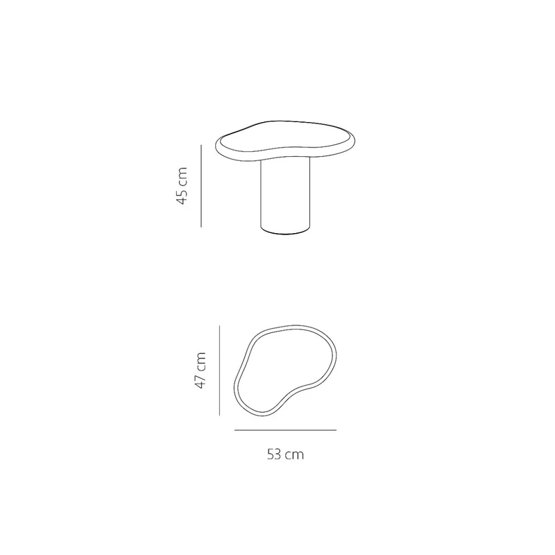 Microskin bijzettafel - Jonah - organische vorm - Mid