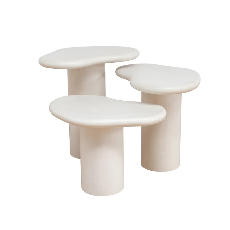 Jonah - Organische mortex bijzettafel - Latte - Low