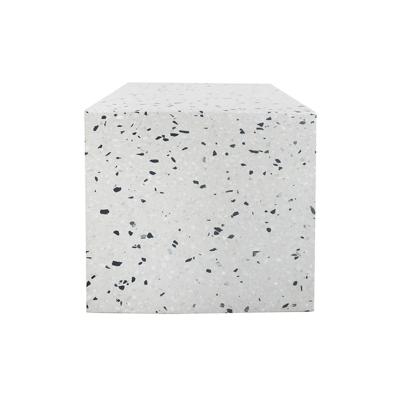 Bijzettafel Bodil - Wit/Zwart Terrazzo - 40×40×40cm