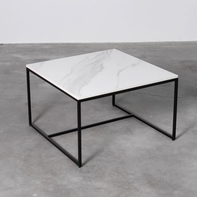 Keramische Salontafel - Miles - Calacatta Wit Keramiek - 55×55×35cm