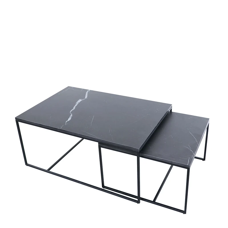 Keramische Salontafel - Miles - Zwart Keramiek - 90×60×40cm