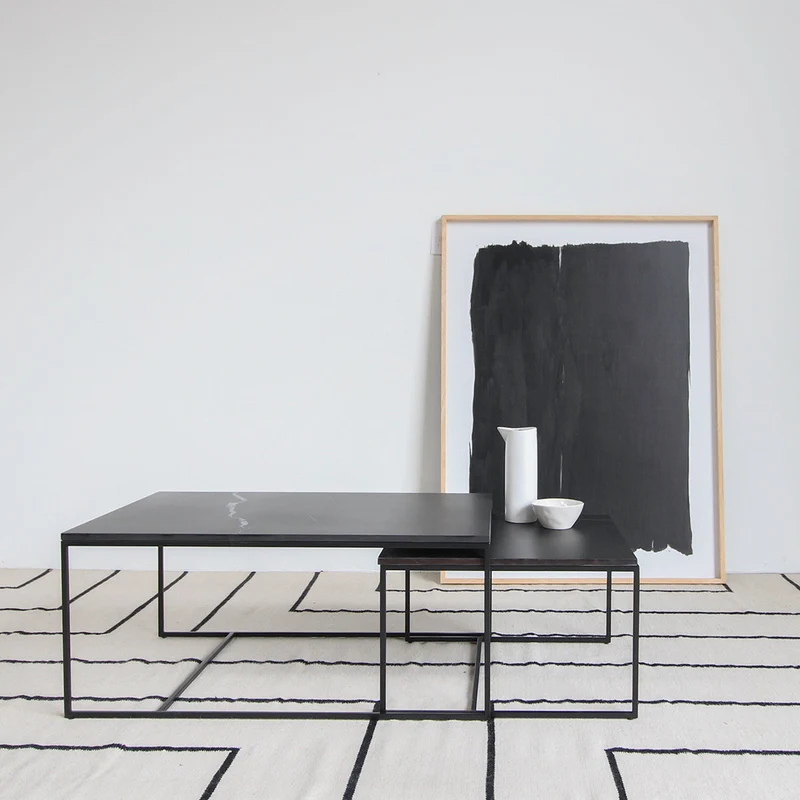 Keramische Salontafel - Miles - Zwart Keramiek - 55×55×35cm