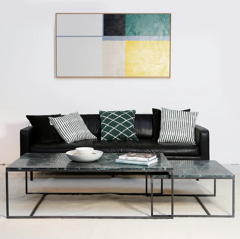 Vierkante Marmeren Salontafel - Groen - Will - 70×70×36,5cm
