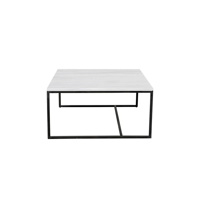 Vierkante Marmeren Salontafel - Wit - Will - 70×70×36,5cm