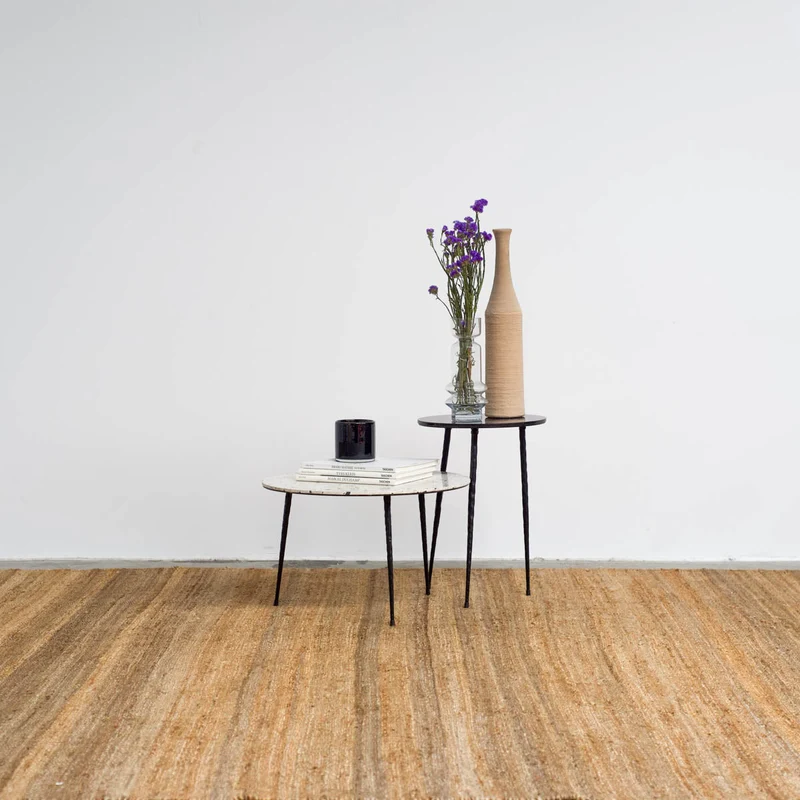 Bijzettafeltje Mauritz - Zwart/Wit Terrazzo - 40×40×40cm