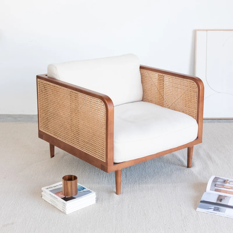 Rotan Fauteuil Milan - Walnoot
