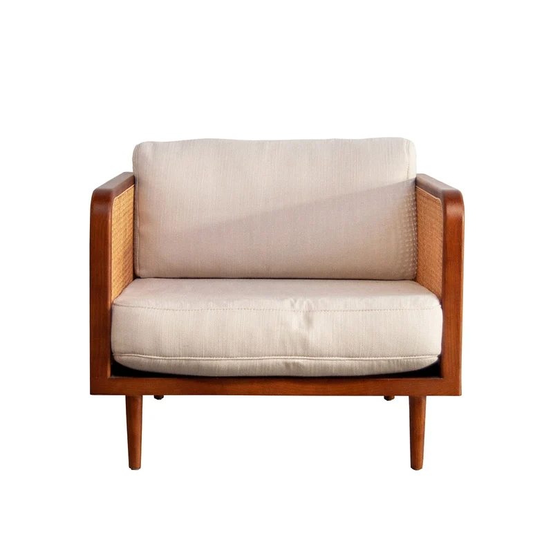 Rotan Fauteuil Milan - Walnoot