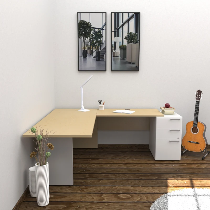 Bureau 72" en L avec rangement Concept C.A.