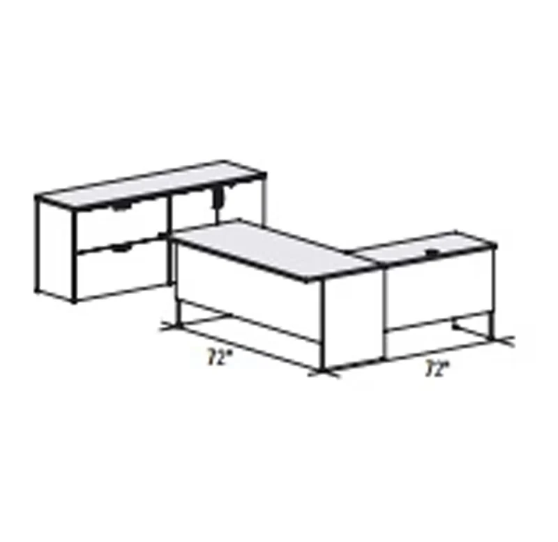 Bureau en L avec rangement, Concept 300
