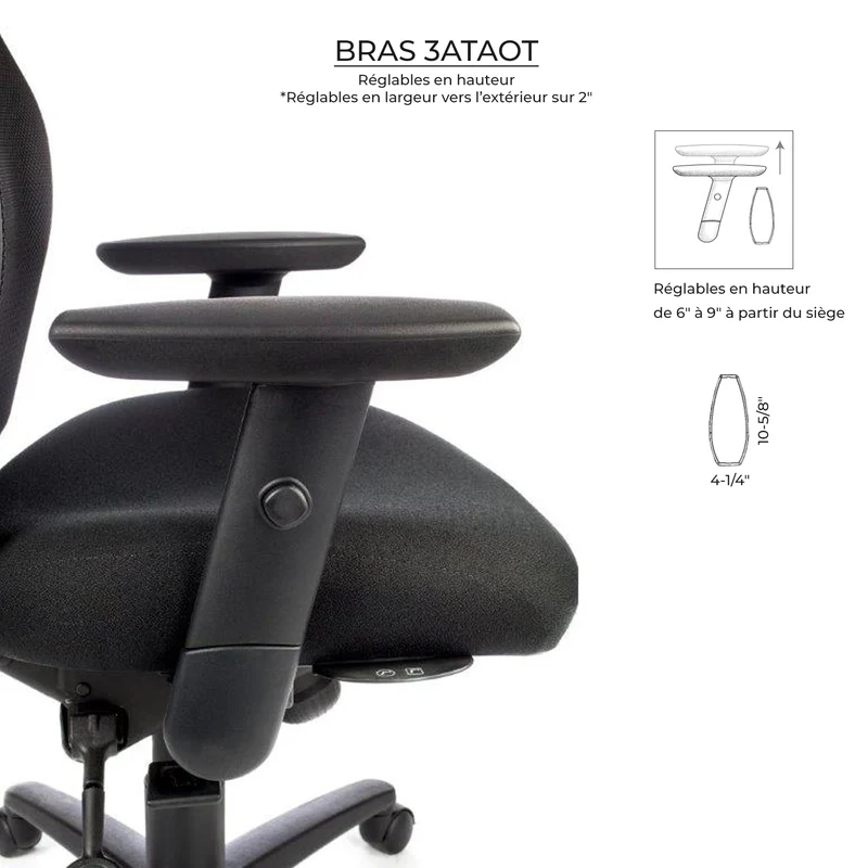 Chaise ergonomique dossier en maille tCentric Hybrid