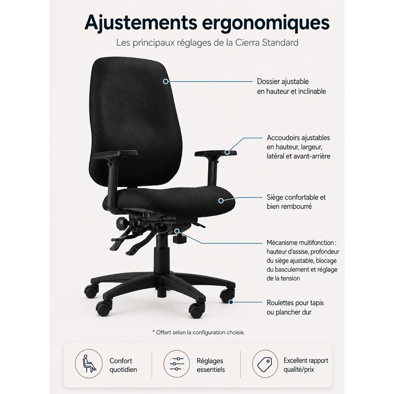 Chaise ergonomique Cierra Standard