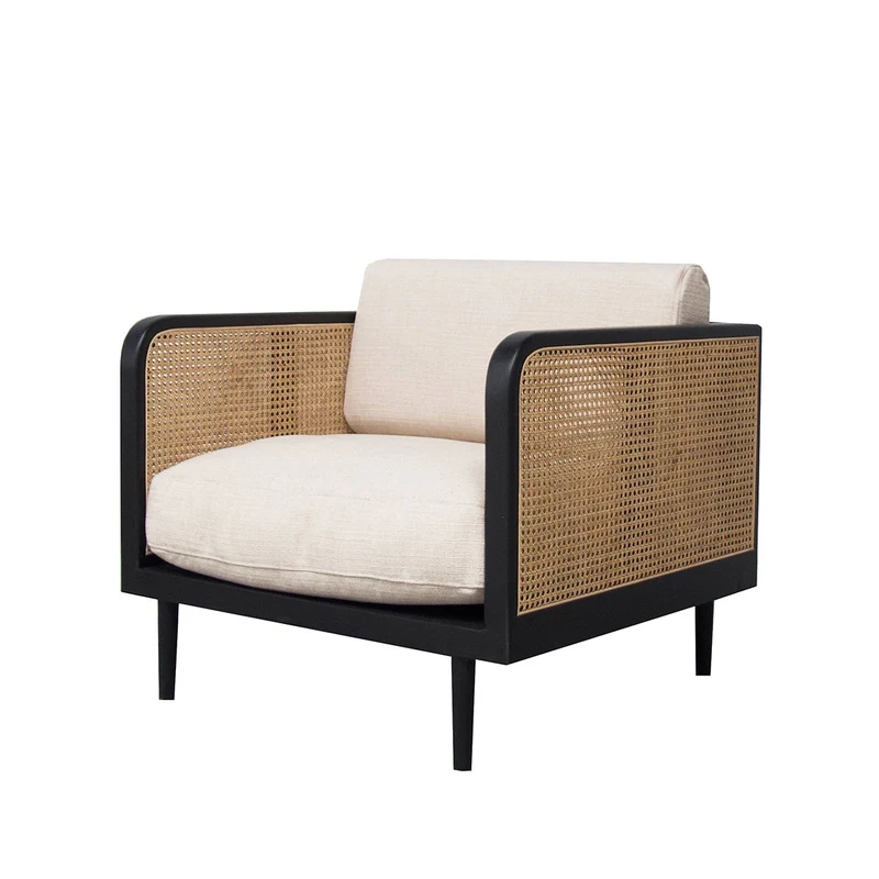 Rotan Fauteuil Milan - Zwart