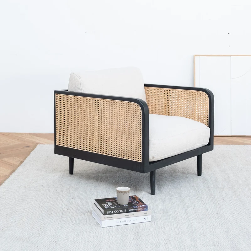 Rotan Fauteuil Milan - Zwart