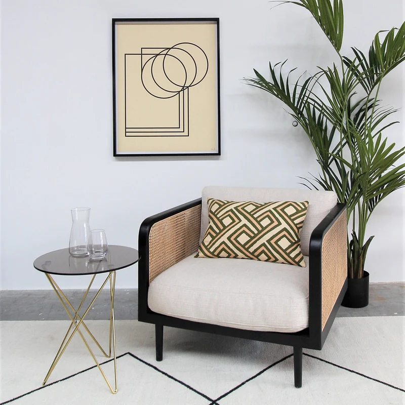 Rotan Fauteuil Milan - Zwart