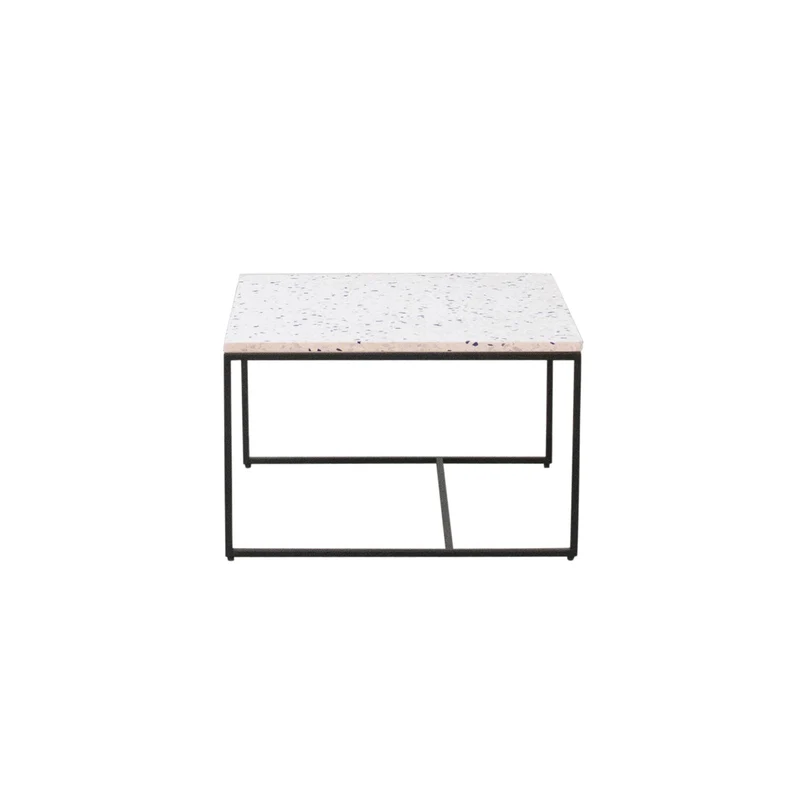 Rechthoekige salontafel - Miles - Wit Terrazzo - 55cm