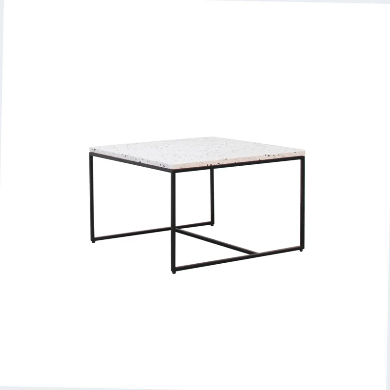 Rechthoekige salontafel - Miles - Wit Terrazzo - 55cm
