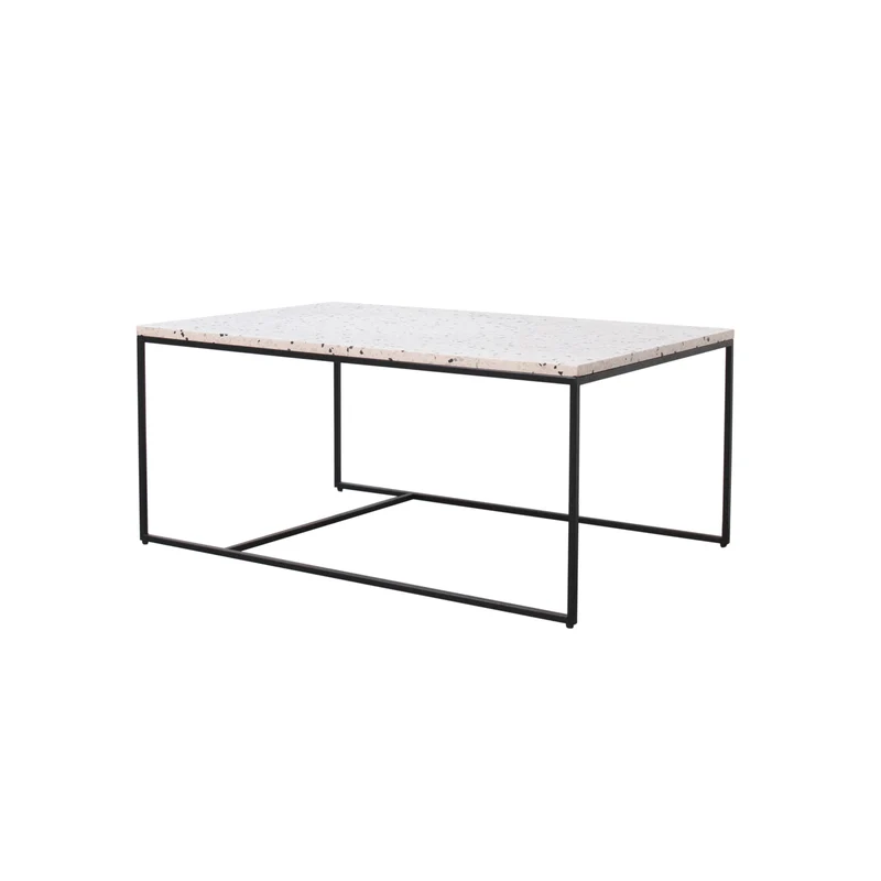 Rechthoekige salontafel - Miles - Wit Terrazzo - 90cm