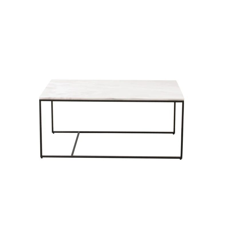Rechthoekige salontafel - Miles - Wit Marmer - 90cm