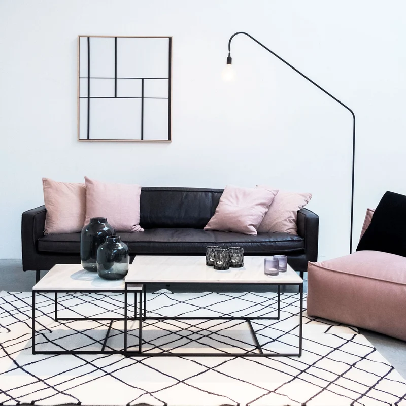 Rechthoekige salontafel - Miles - Wit Marmer - 90cm