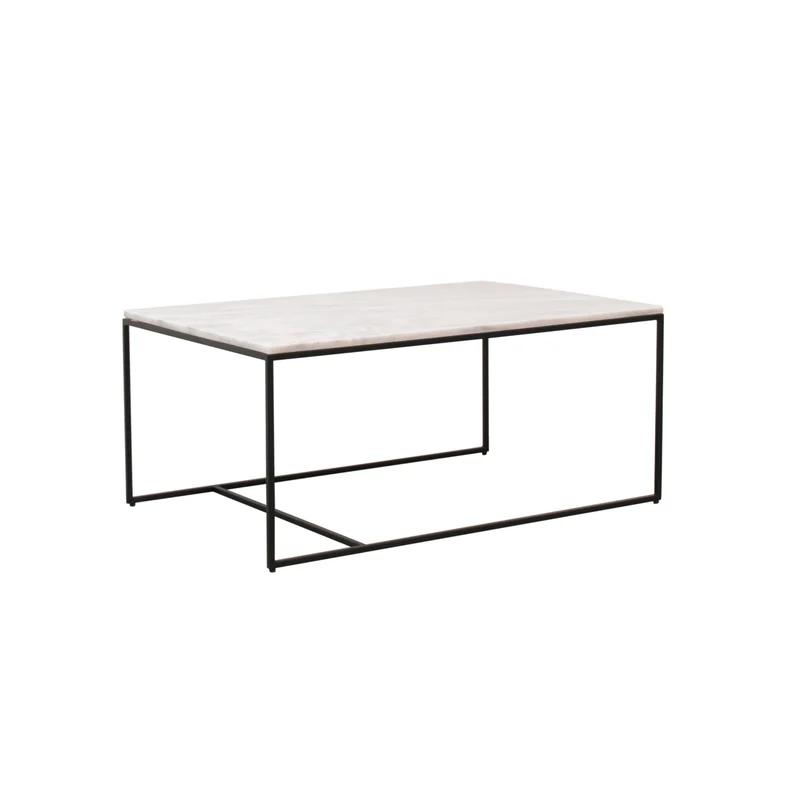 Rechthoekige salontafel - Miles - Wit Marmer - 90cm