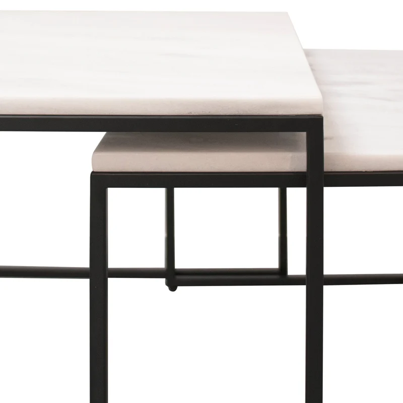 Rechthoekige salontafel - Miles - Wit Marmer - 90cm
