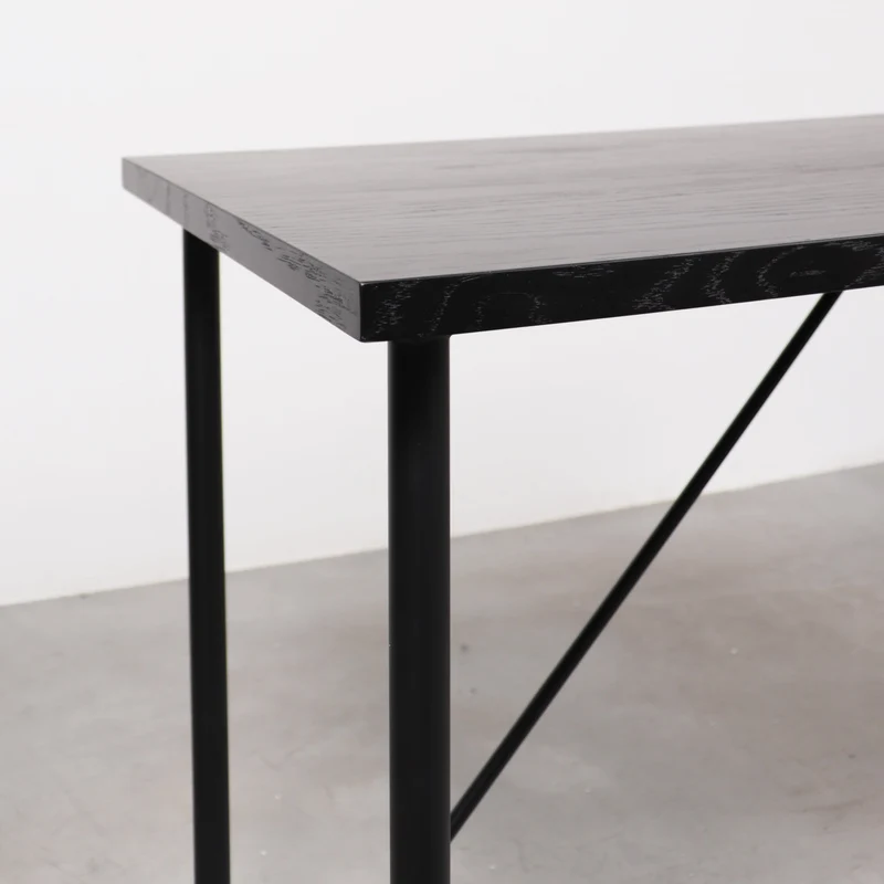 Zwart Bureau met lade - Philip - Zwart/Walnoot
