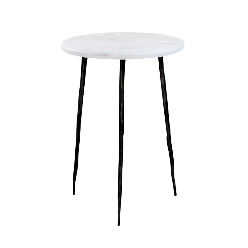 Bijzettafel Florence - Grieks Wit Marmer - 32×32×45cm