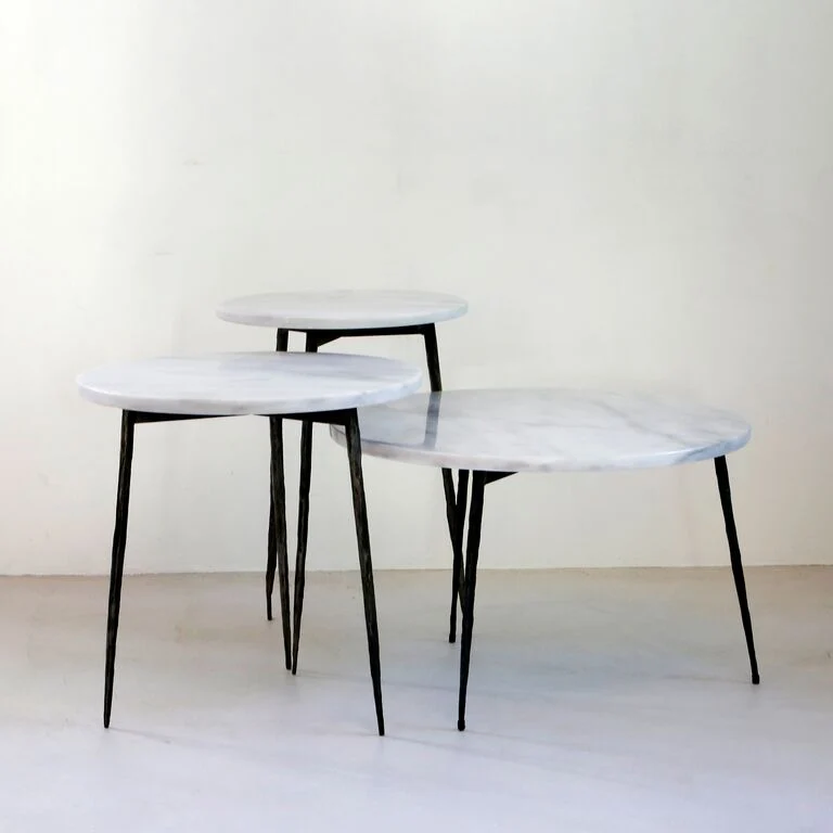 Bijzettafel Florence - Grieks Wit Marmer - 32×32×45cm
