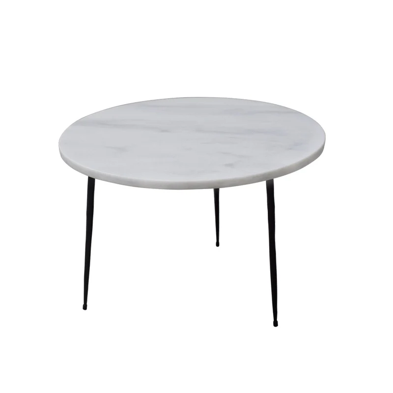 Bijzettafel Florence - Grieks Wit Marmer - 50×50×32cm