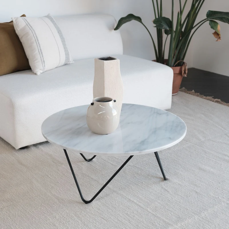 Salontafel - Kay - Wit Marmer - 80×80×35cm