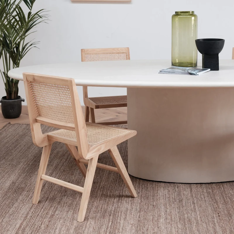 Hector organische mortex look eettafel - Ovaal - Microskin