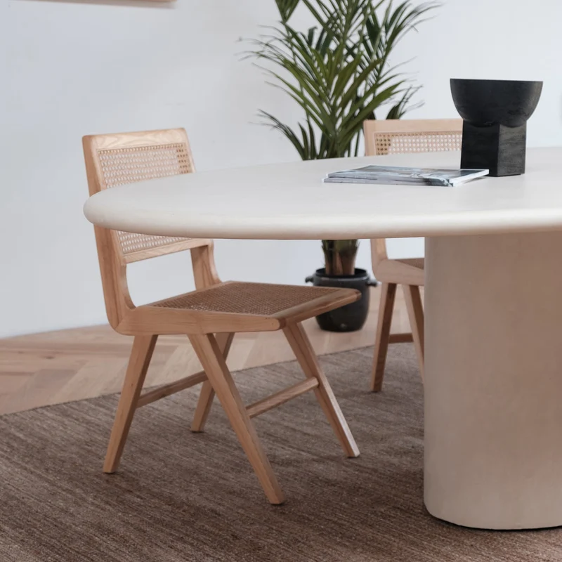 Hector organische mortex look eettafel - Ovaal - Microskin