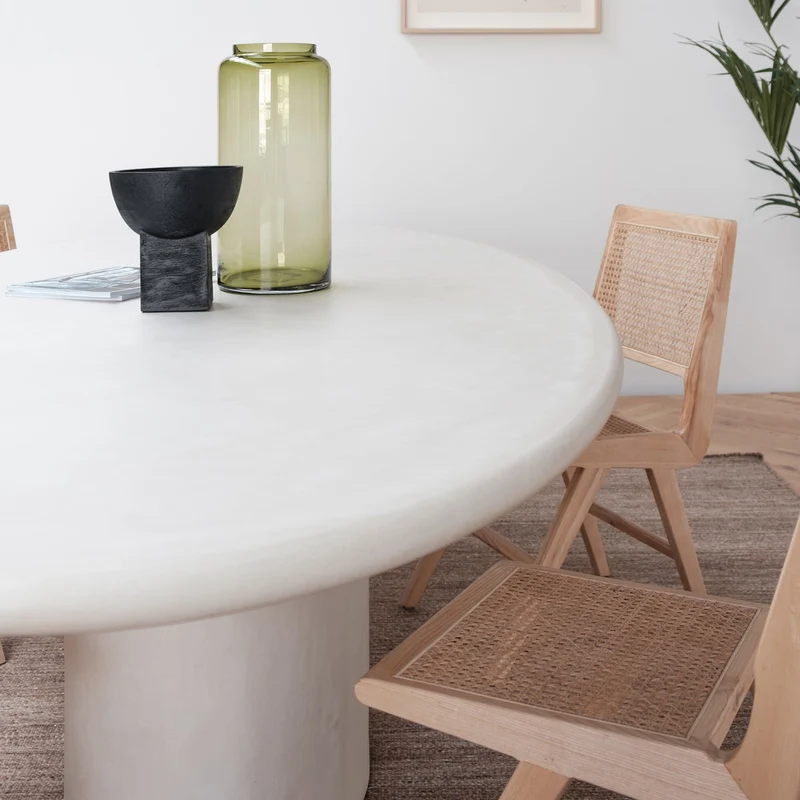 Hector organische mortex look eettafel - Ovaal - Microskin