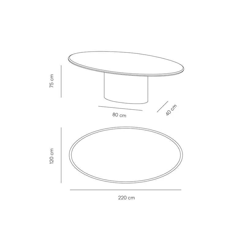 Hector organische mortex look eettafel - Ovaal - Microskin