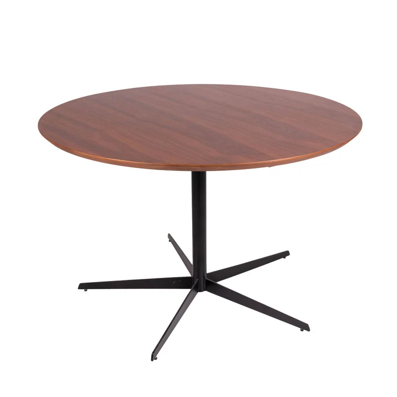 Ronde Eettafel met Schuine Rand - Walnoot - Ø125cm