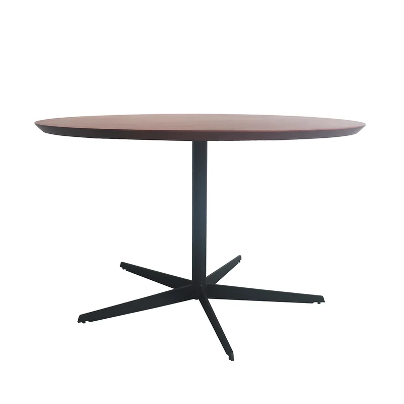 Ronde Eettafel met Schuine Rand - Walnoot - Ø125cm